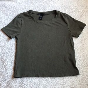 Olive Green Cropped Tee
